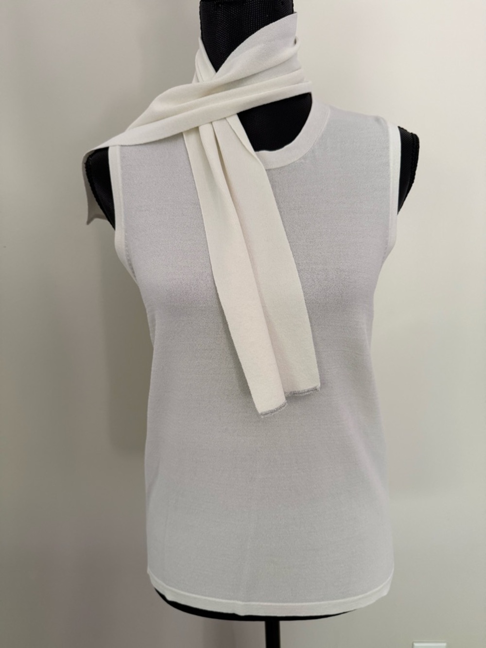 Bianca Nygard Sleeveless Knit Top  with Built-in Scarf